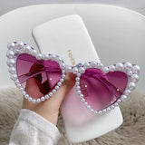 Heart Shaped Pearl Frame Sunnies