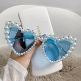 Heart Shaped Pearl Frame Sunnies