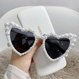 Heart Shaped Pearl Frame Sunnies
