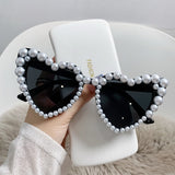 Heart Shaped Pearl Frame Sunnies