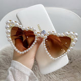 Heart Shaped Pearl Frame Sunnies