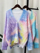 Tie Dye Contrast Cardigan