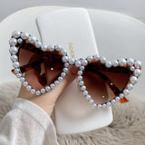 Heart Shaped Pearl Frame Sunnies