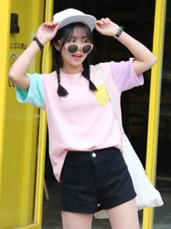 Super Candy Coated Color Block Tee