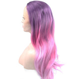 Purple to Pink Ombré Long Lace Front Wig