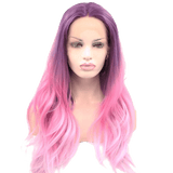 Purple to Pink Ombré Long Lace Front Wig