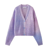 Tie Dye Print Knitted Cardigan