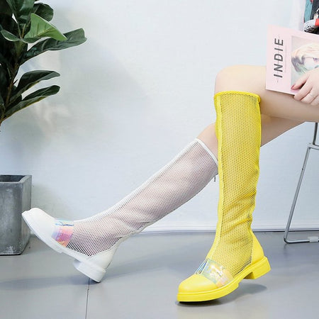 Hollow Out Summer Knee High Boots