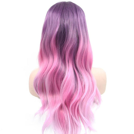 Purple to Pink Ombré Long Lace Front Wig