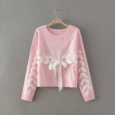 Lovelace Knit Ribbon Sweater