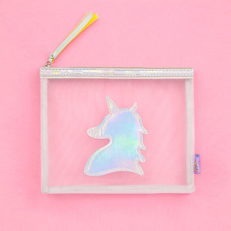 Holographic Unicorn Clear Pouch